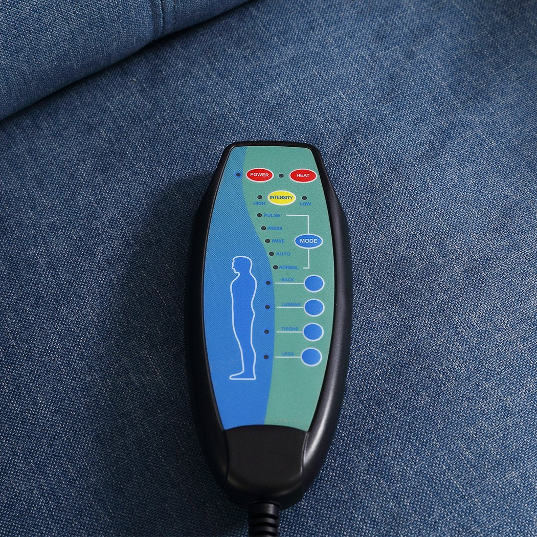 Massage Chair Recliner 8 Point Heated Lounge Sofa Armchair 360 Swivel Blue Levede