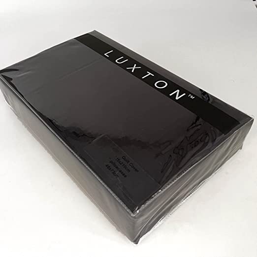 Luxton Pure Soft Quilt Cover Set - Black Colour Luxton