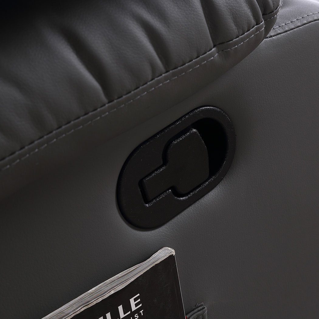 Massage Chair Recliner Chairs Heated Lounge Sofa Armchair 360 Swivel Grey Levede