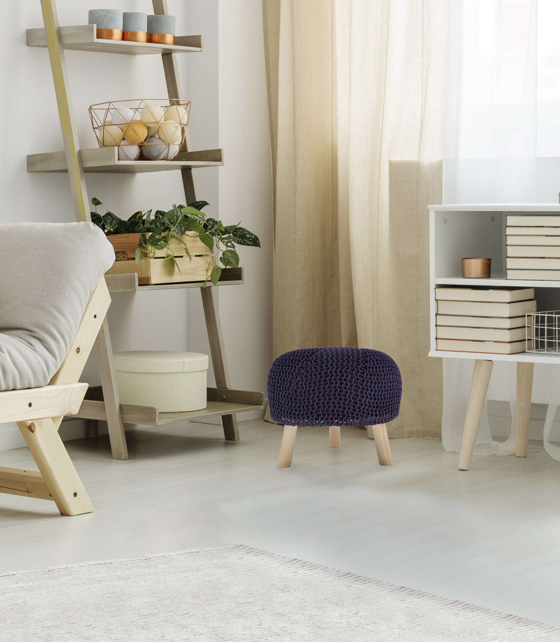 Ava Stool NAVY  14''x20'' Big Bedding Australia