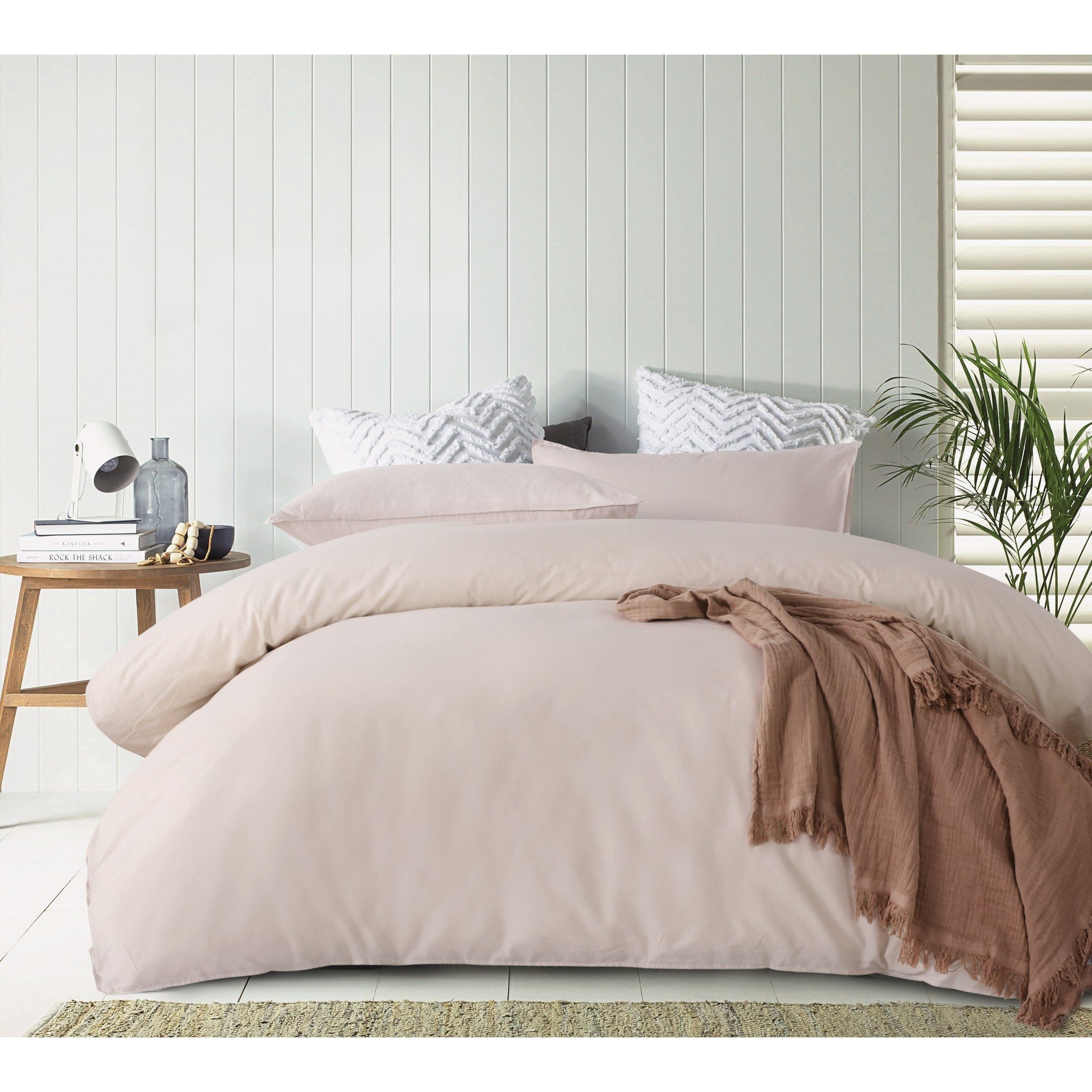 Vintage Design CREAM Lee Washed Cotton Quilt Cover Set Vintage Design