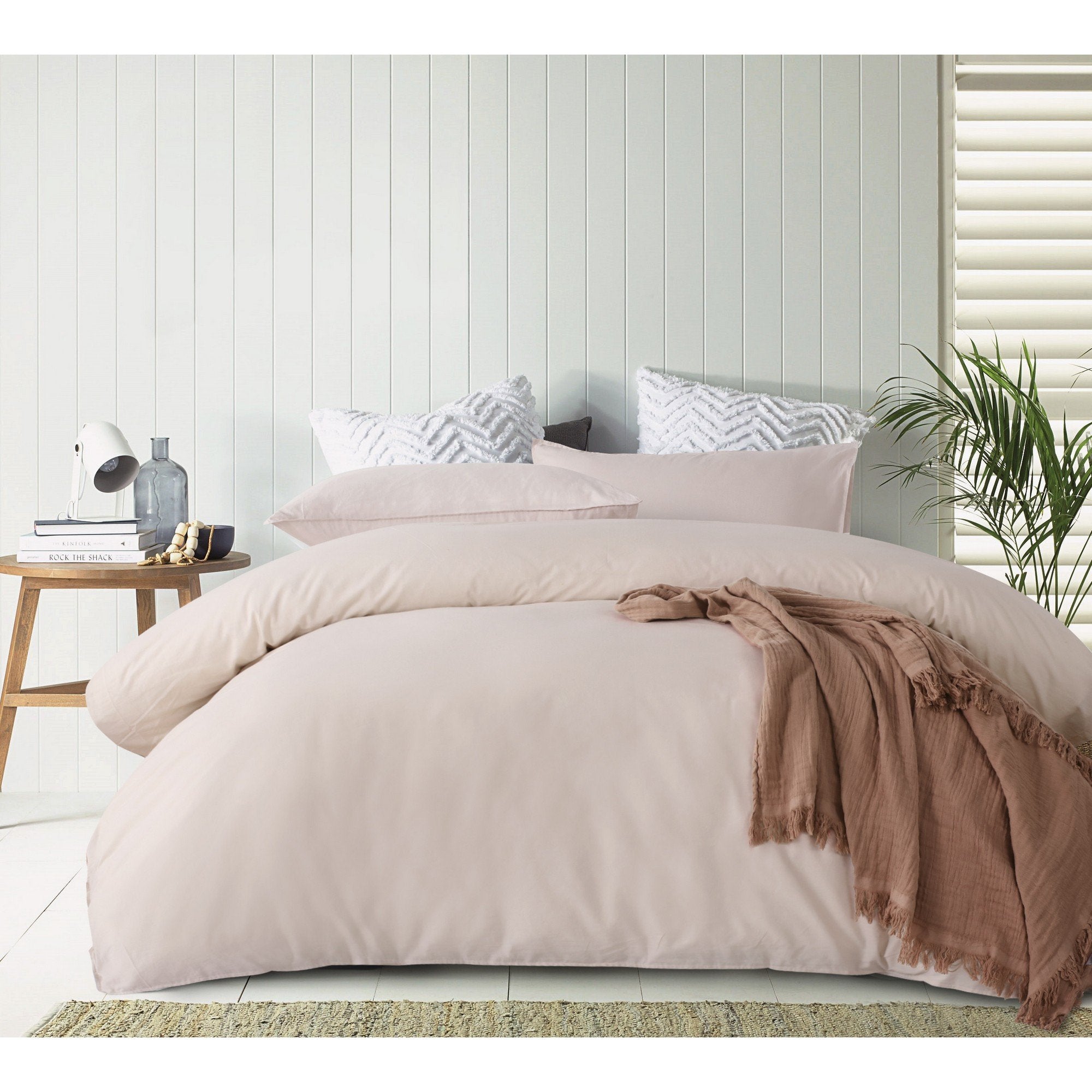 Vintage Design CREAM Lee Washed Cotton Quilt Cover Set Vintage Design