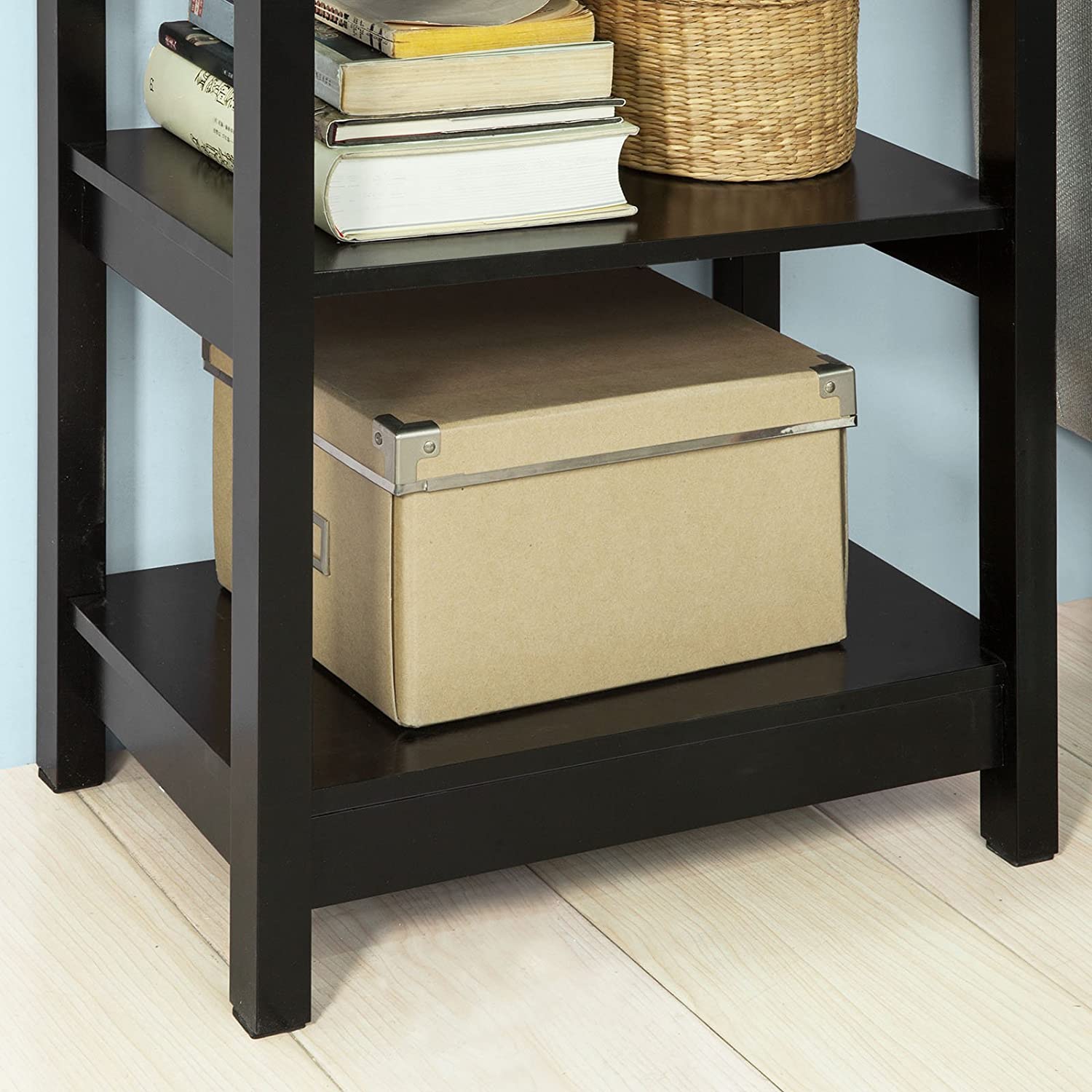 Black Bedside Table with 1 Drawer and 2 Shelves Big Bedding Australia