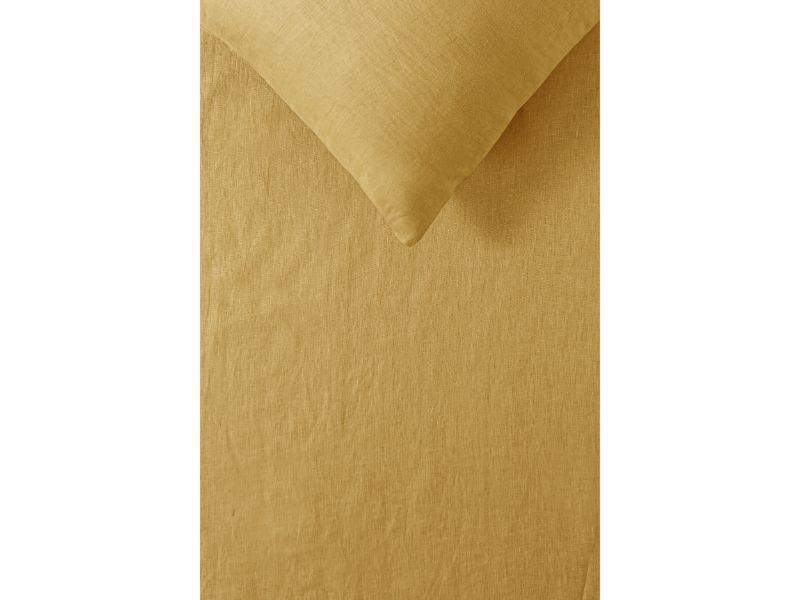 Vintage Design Ochre 100% Linen Quilt Cover Set Vintage Design