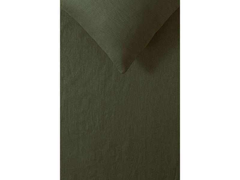 Vintage Design Olive 100% Linen Quilt Cover Set Vintage Design