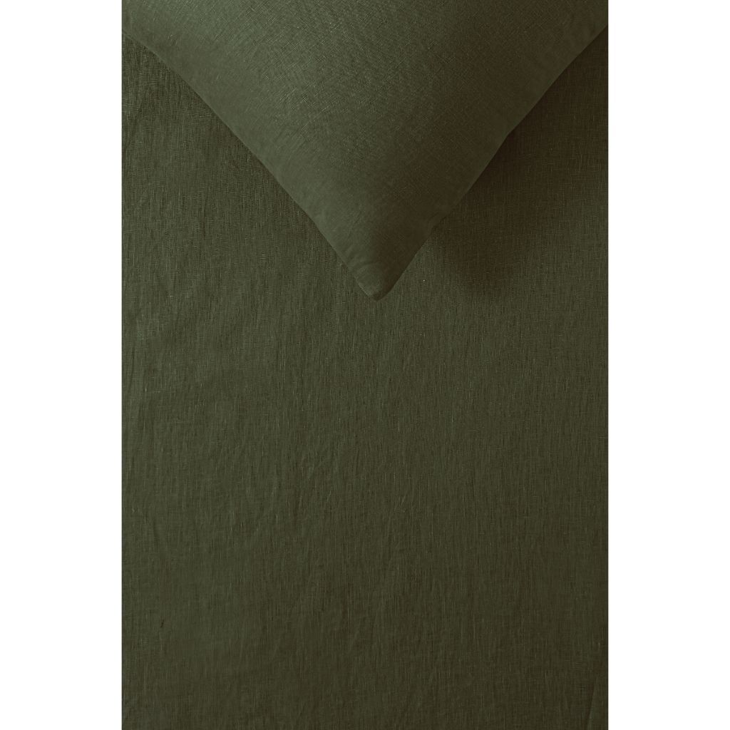 Vintage Design Olive French 100% Linen Sheet Set Vintage Design