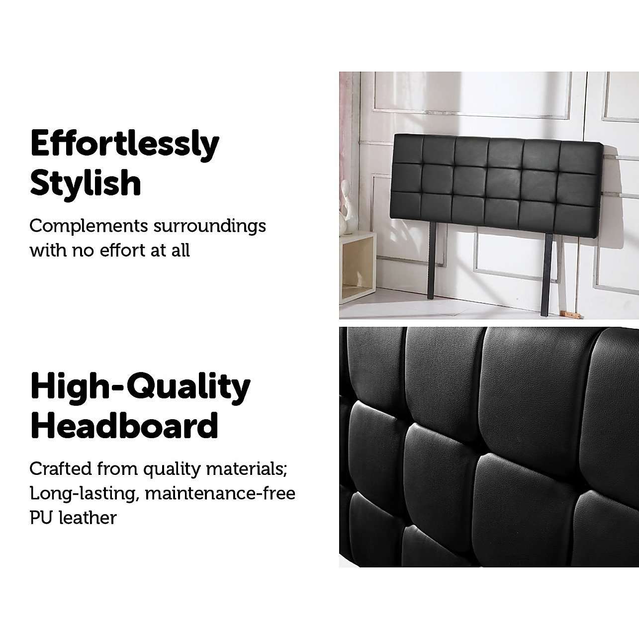 Tuft PU Leather Bedhead - 3 Colours Palermo