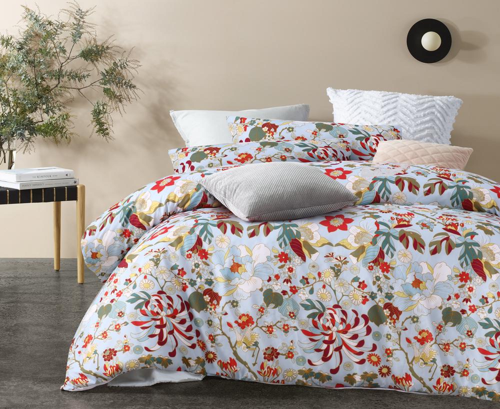 The Big Sleep Florent Blue Microfibre Quilt Cover Sets The Big Sleep