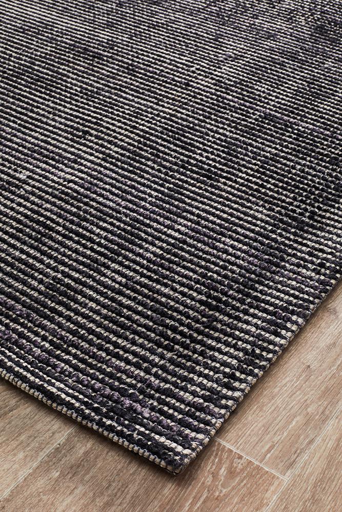 Allure Black Cotton Rayon Rug Rug Culture