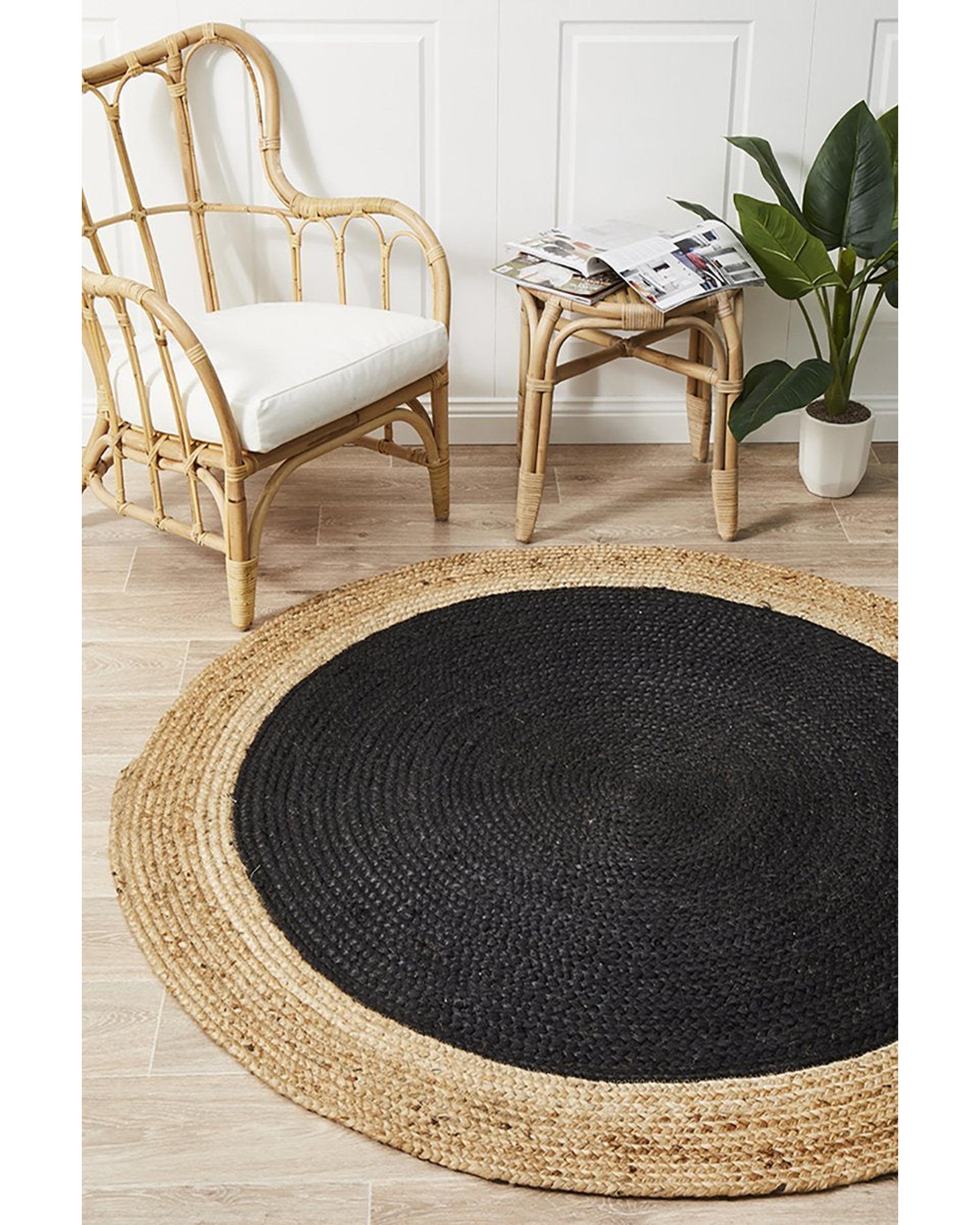 Atrium Polo Round Black Rug Culture