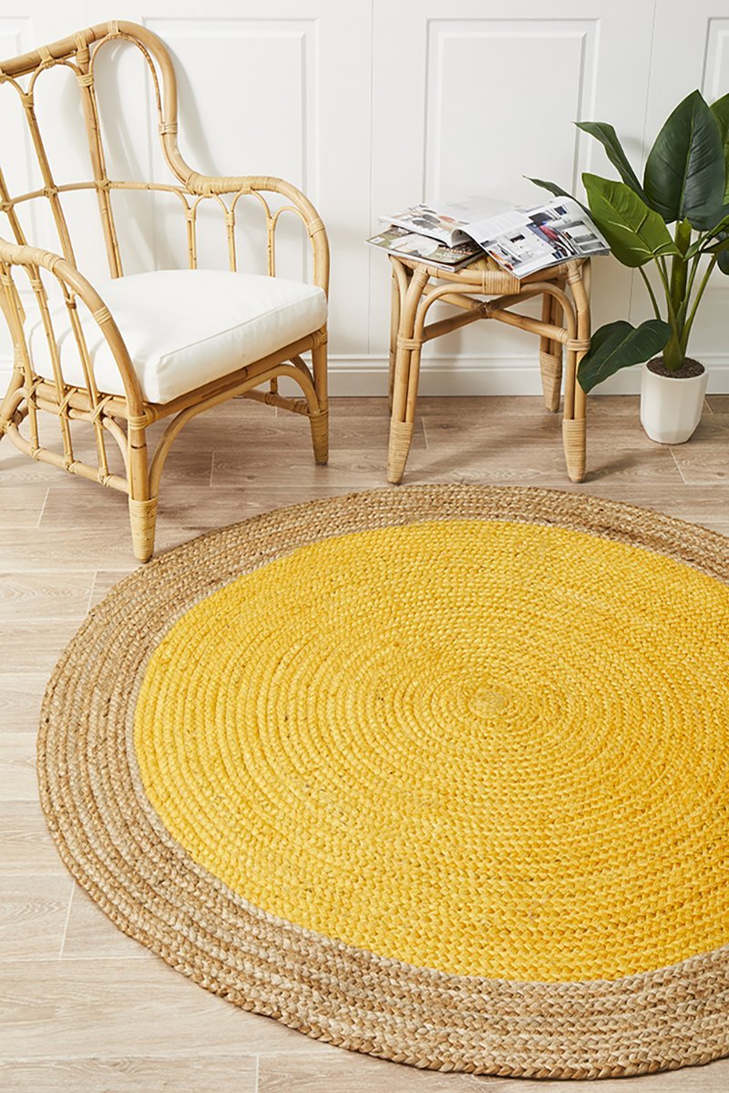 Atrium Polo Round Yellow Rug Culture