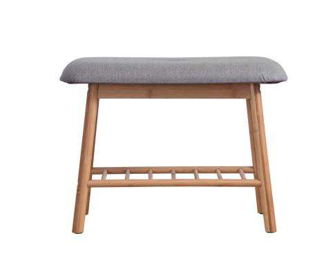 Shoe Rack Seat Bench Chair Shelf Organisers Bamboo Grey Artiss