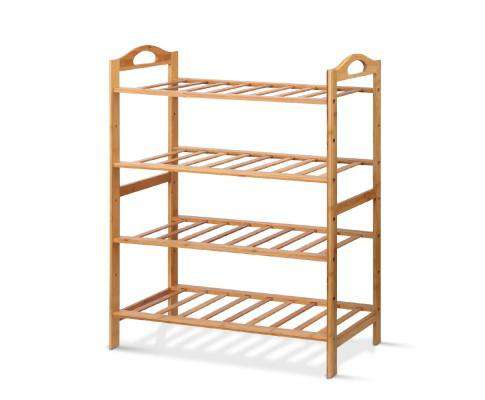 Bamboo Shoe Rack Organiser Wooden Stand Shelf 4 Tiers Shelves Artiss