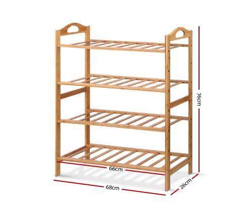 Bamboo Shoe Rack Organiser Wooden Stand Shelf 4 Tiers Shelves Artiss
