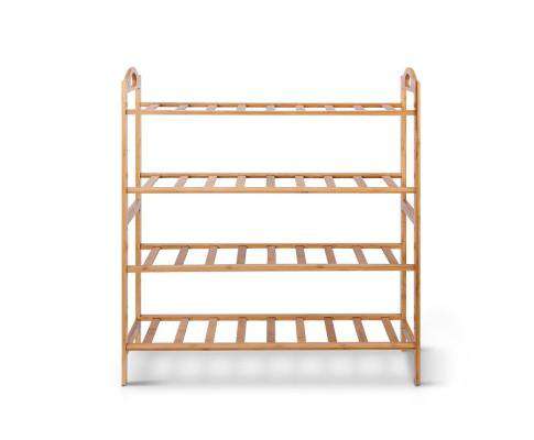 Bamboo Shoe Rack Organiser Wooden Stand Shelf 4 Tiers Shelves Artiss