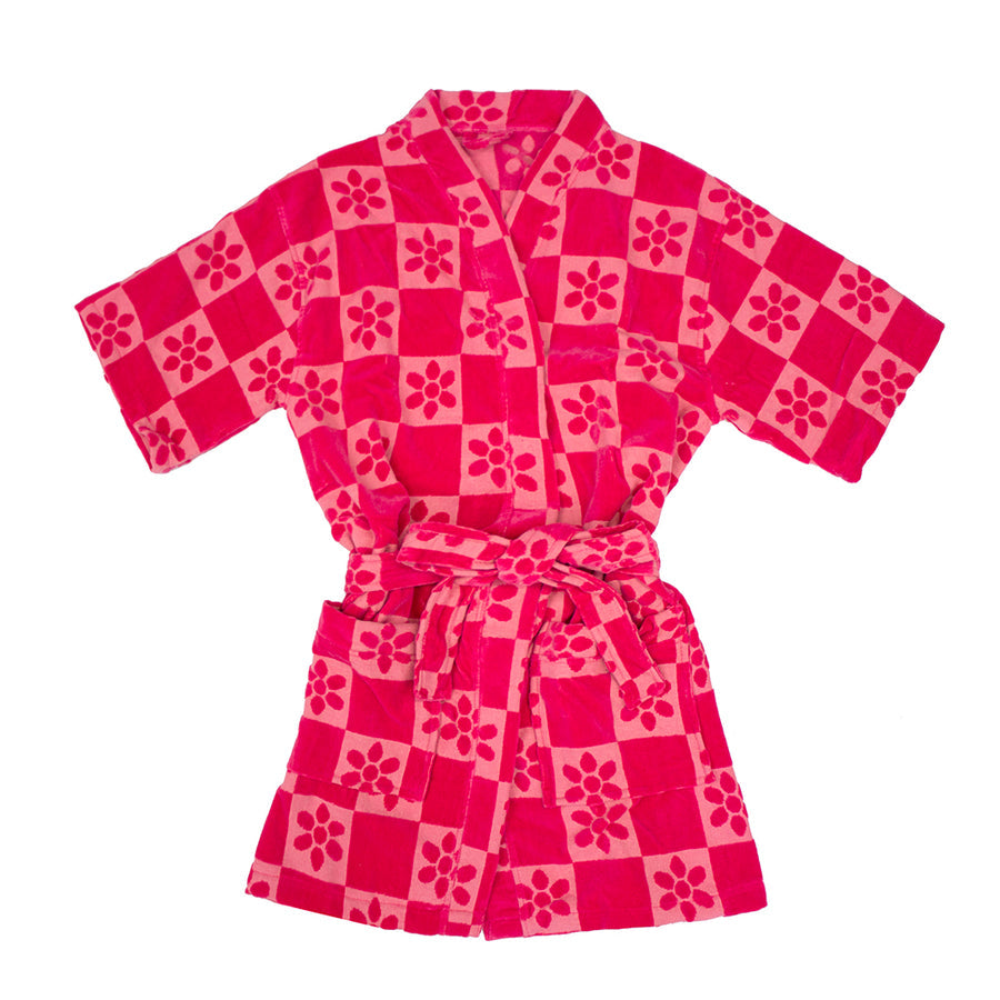 Bambury Daisy Check Robe - Pink Bambury