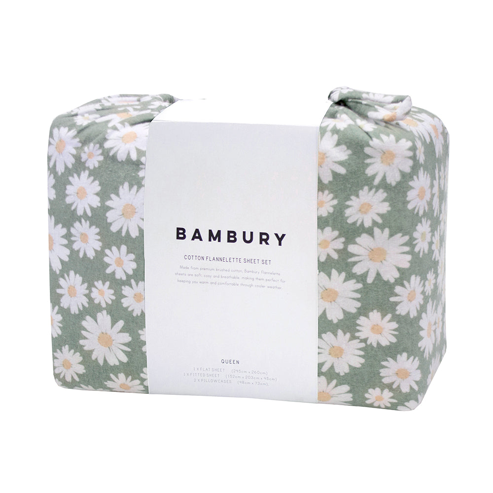 Bambury Daisy Flannelette Sheet Set Bambury