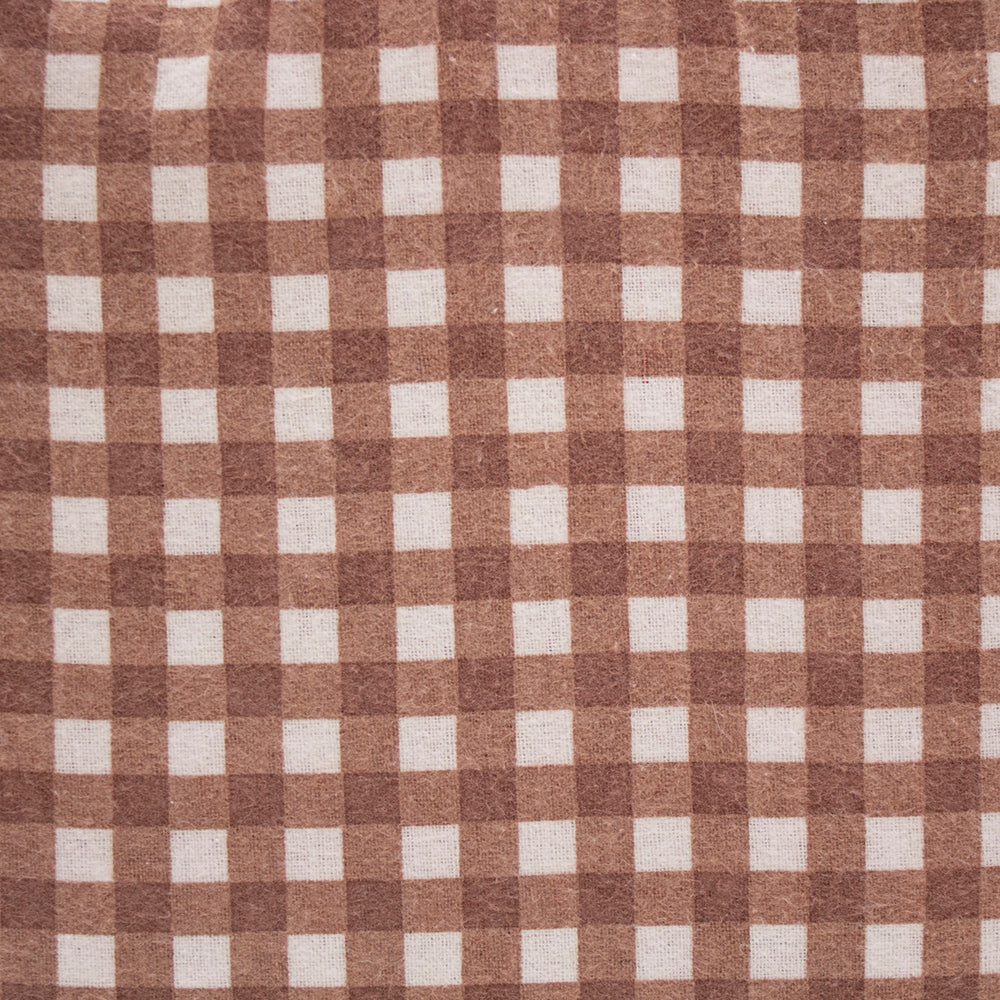 Bambury Gingham Flannelette Sheet Set Clove Bambury