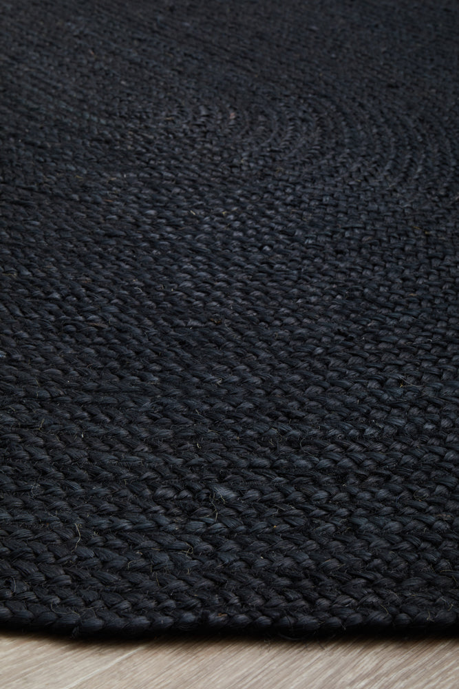 Bondi Black Oval Rug RUG CULTURE