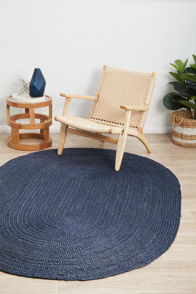 Bondi Navy Oval Rug RUG CULTURE