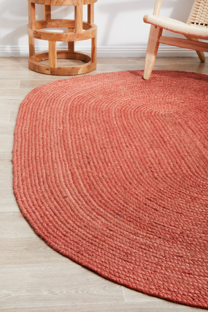 Bondi Terracotta Oval Rug RUG CULTURE