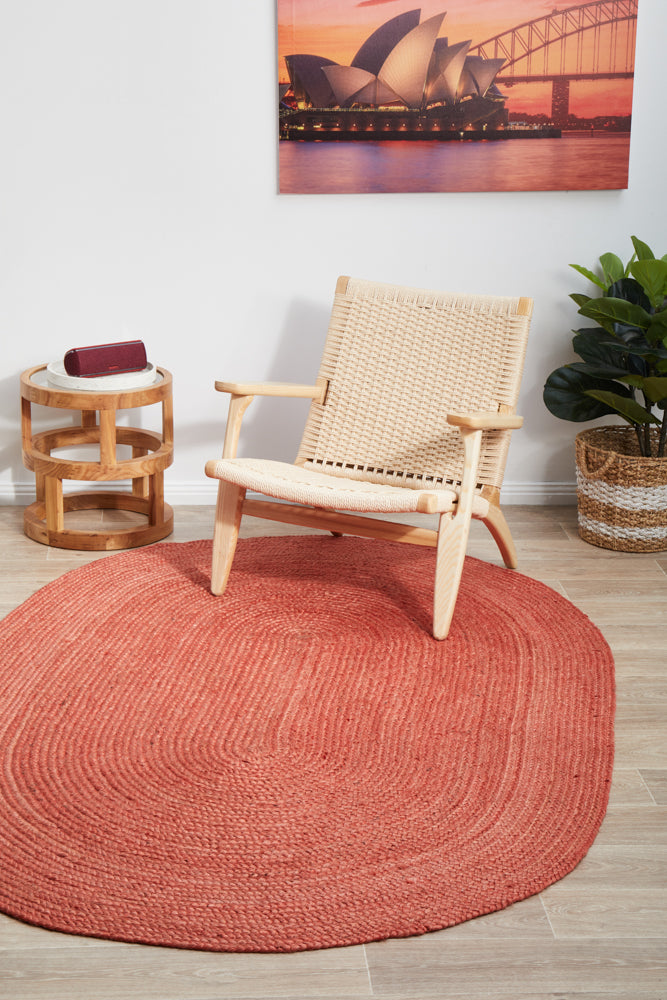 Bondi Terracotta Oval Rug RUG CULTURE