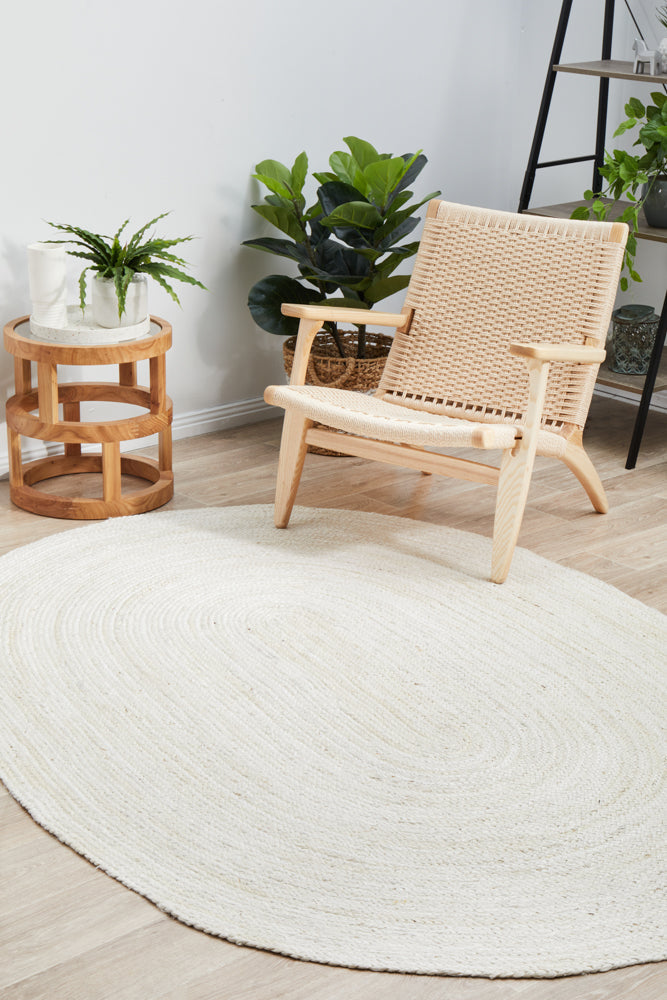 Bondi White Oval Rug RUG CULTURE