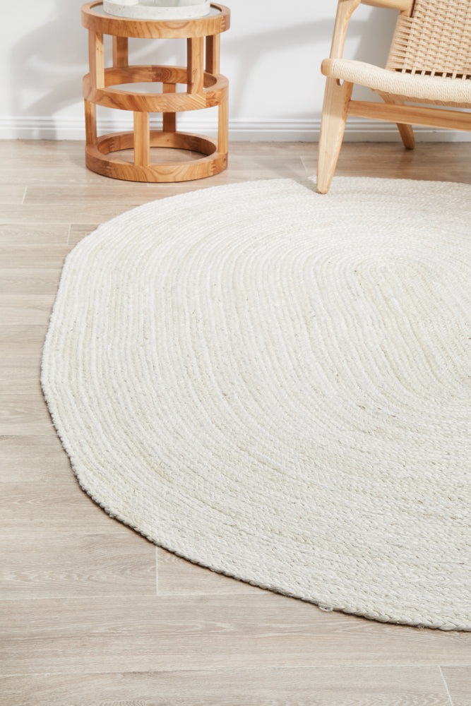 Bondi White Oval Rug RUG CULTURE