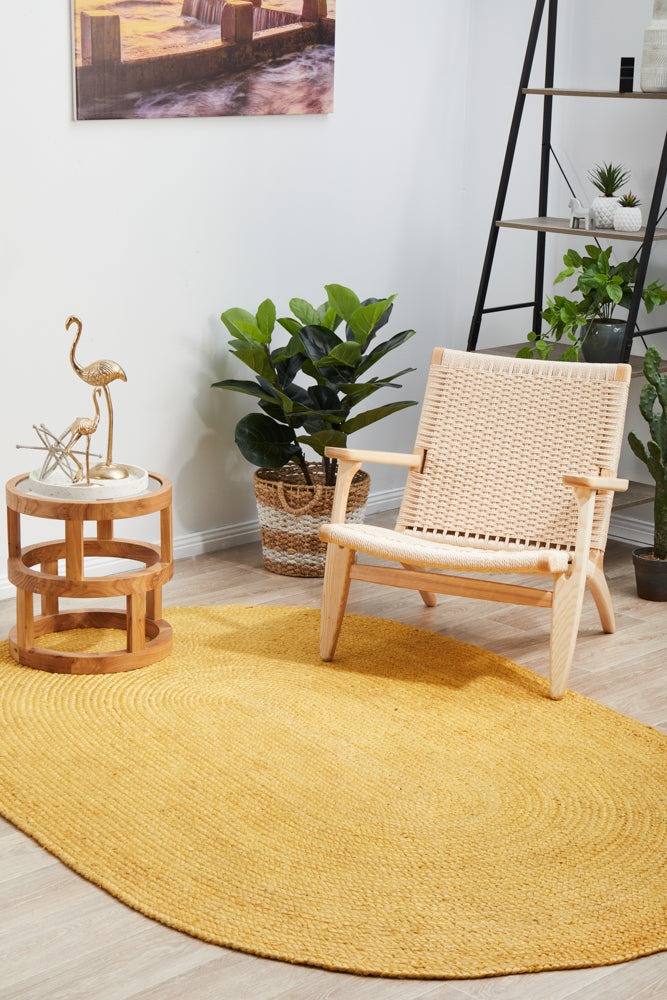 Bondi Yellow Oval Rug RUG CULTURE