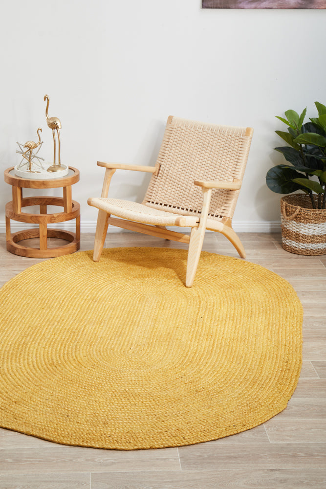 Bondi Yellow Oval Rug RUG CULTURE