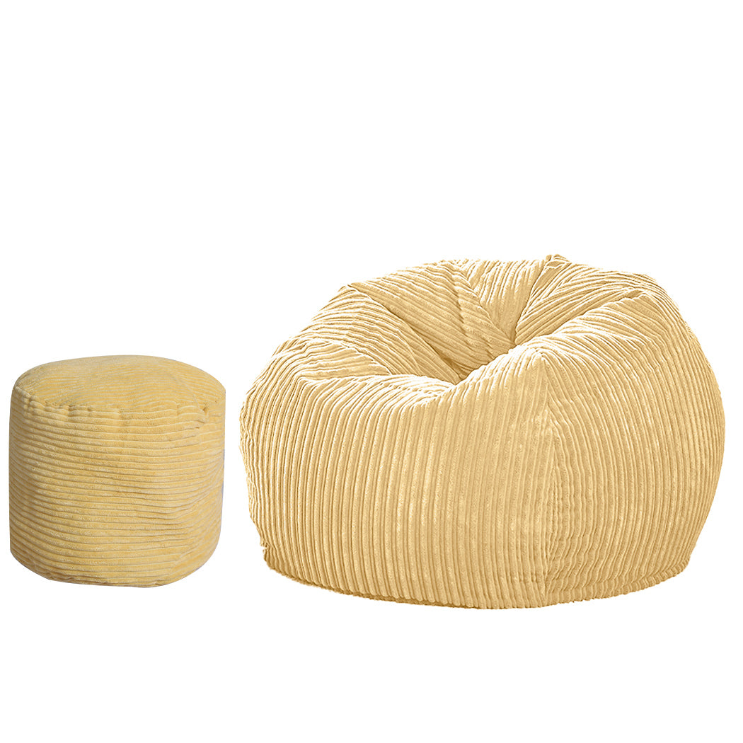 Bean Bag Chair Cover Home Game Seat Lazy Sofa Cover Large With Foot Stool Big Bedding Australia