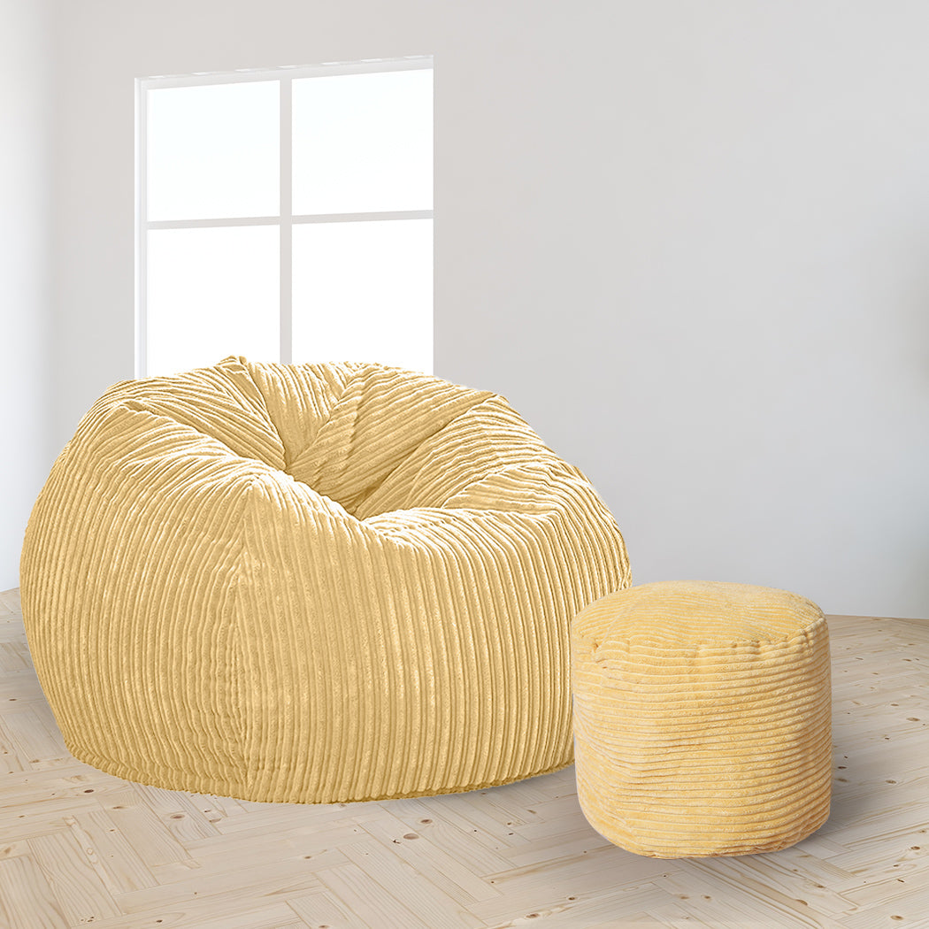 Bean Bag Chair Cover Home Game Seat Lazy Sofa Cover Large With Foot Stool Big Bedding Australia