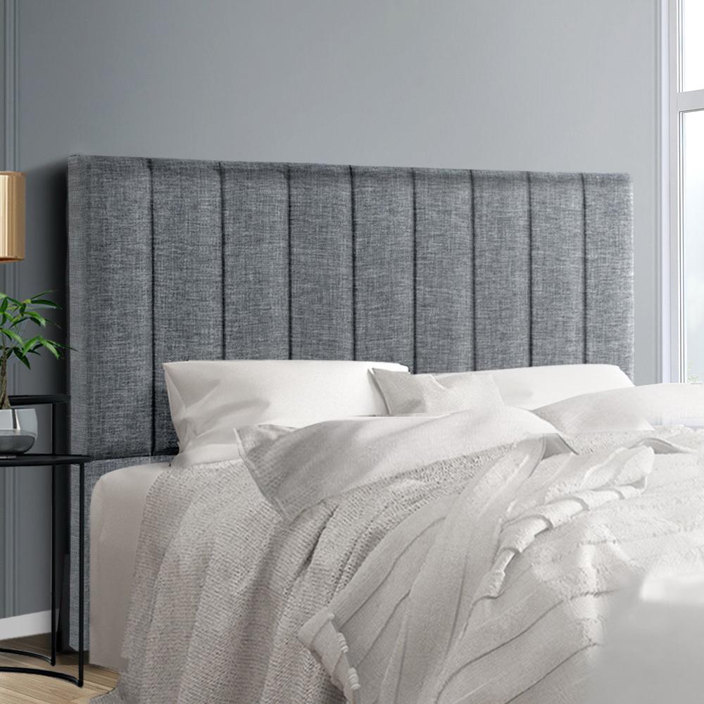 Double Size Bed Head Headboard Bedhead Fabric Frame Base SALA Grey Artiss