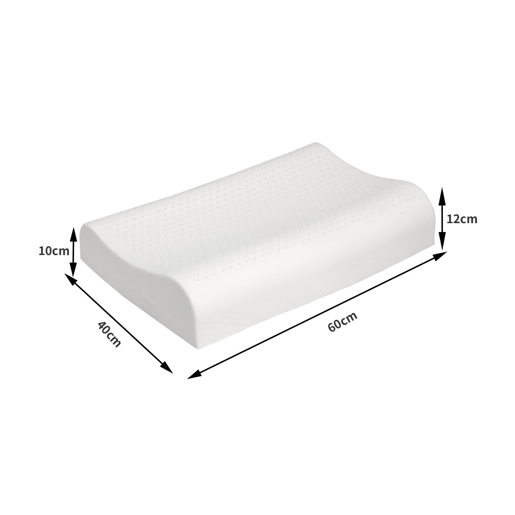 2x Natural Latex Pillow Removable Cover Memory Down Luxurious B-shape Dreamz