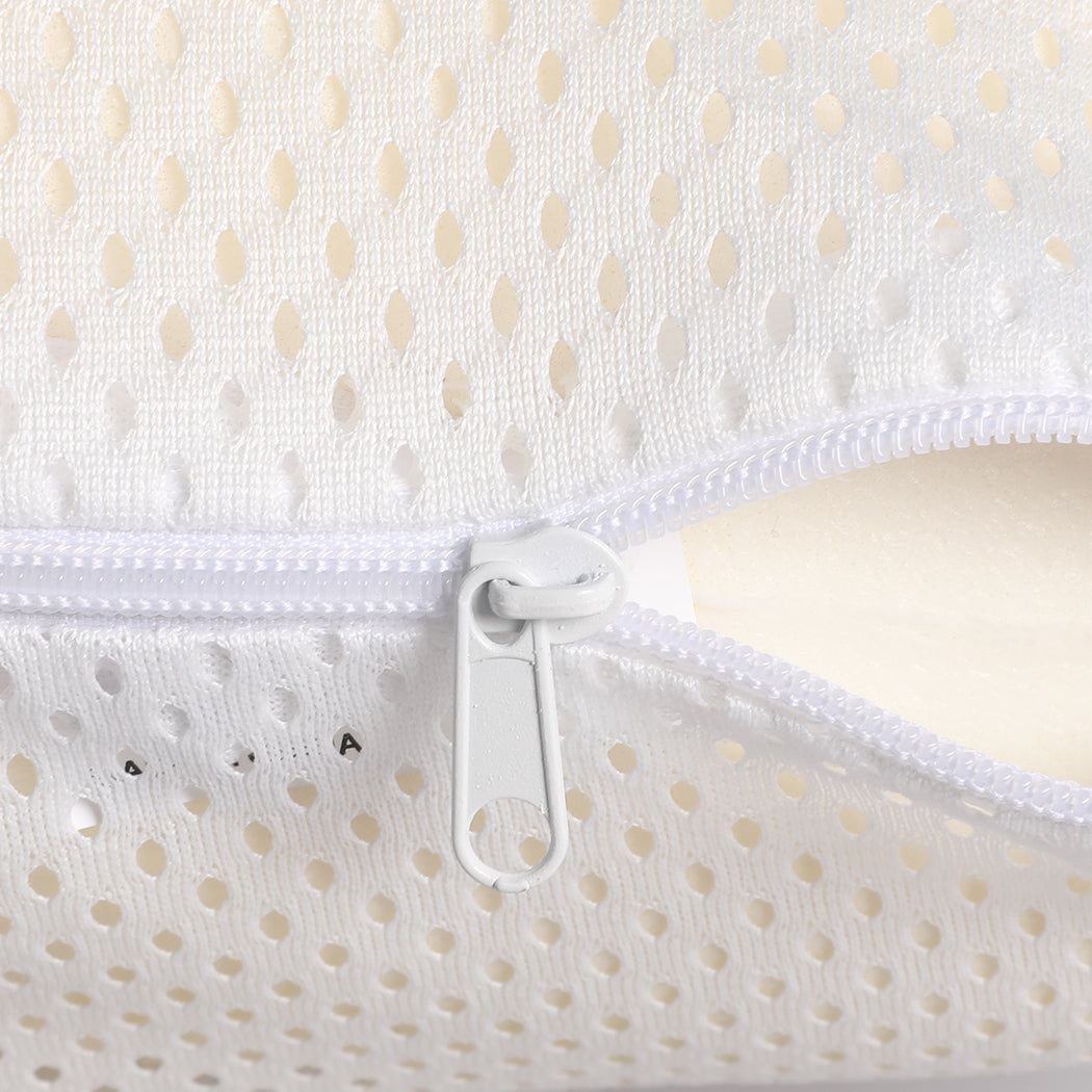 2x Natural Latex Pillow Removable Cover Memory Down Egg-crate Dreamz