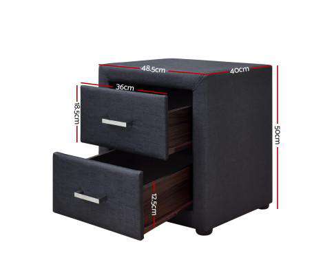 Moda Bedside table - Charcoal Artiss