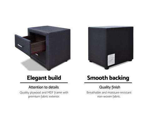 Moda Bedside table - Charcoal Artiss