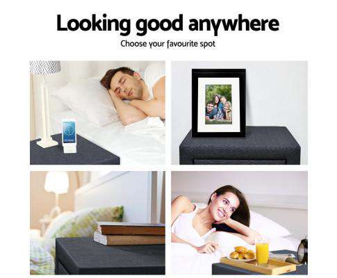 Moda Bedside table - Charcoal Artiss