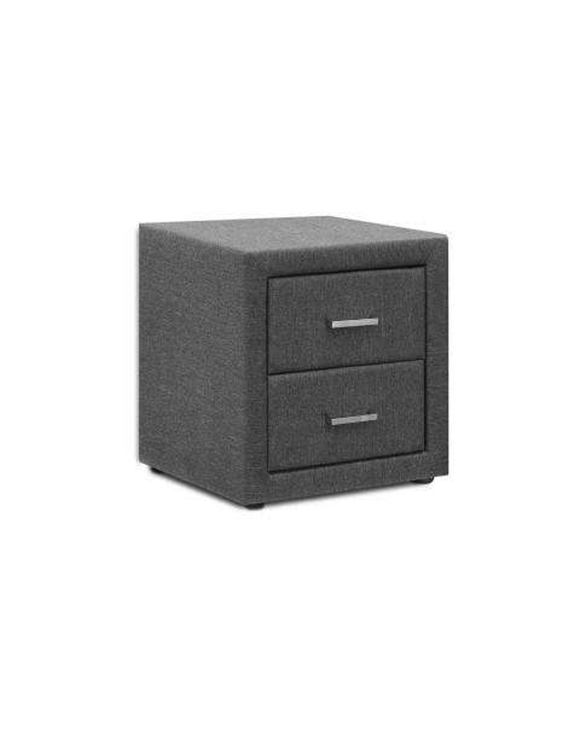 Fabric Bedside Table - Grey Artiss