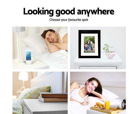 PVC Leather Bedside Table - White Artiss