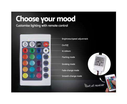 LED Leather Bed Frame Gas Lift Base With Storage - White Artiss