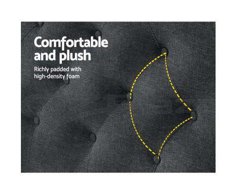 Upholstered Fabric Headboard - Charcoal Artiss