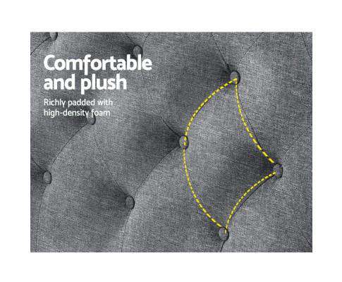 Upholstered Fabric Head Board - Grey Artiss