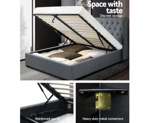 Gas Lift Bed Frame - Grey Artiss