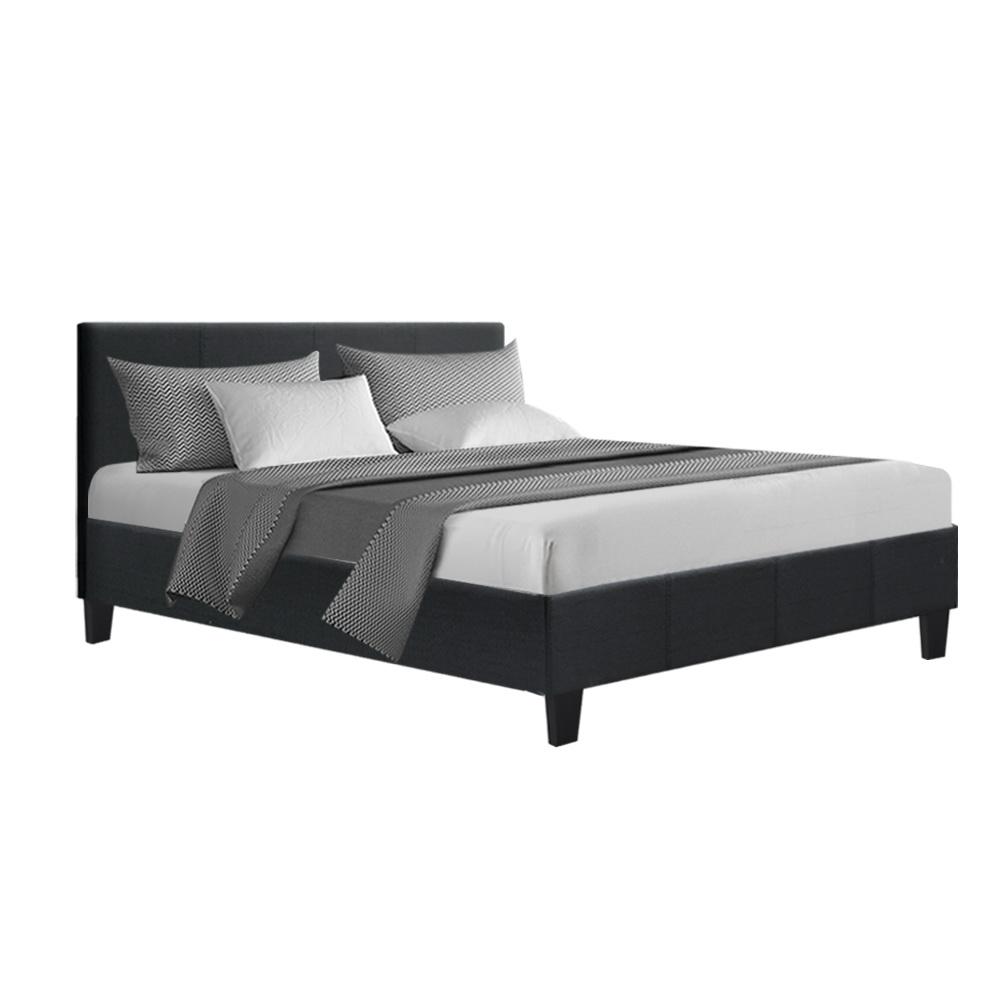 Neo Bed Frame Fabric - Charcoal Double Artiss