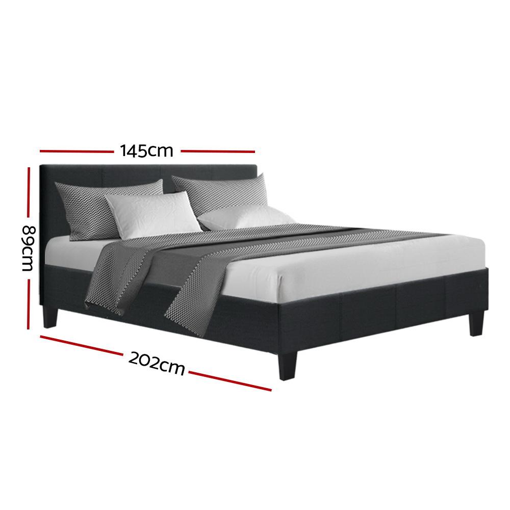 Neo Bed Frame Fabric - Charcoal Double Artiss