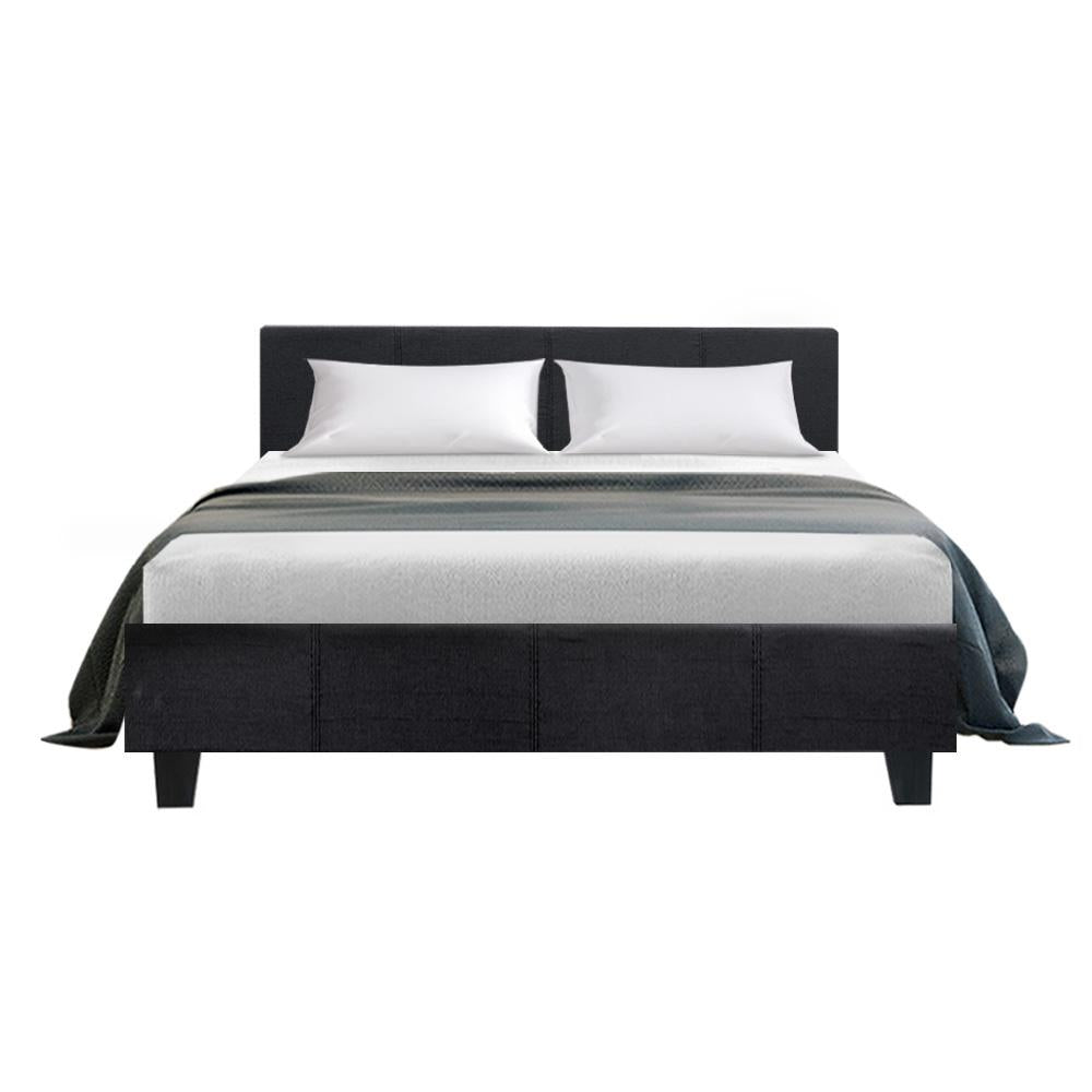 Neo Bed Frame Fabric - Charcoal Double Artiss