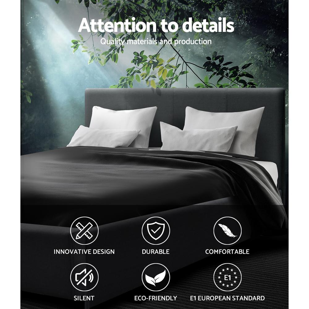 Neo Bed Frame Fabric - Charcoal Double Artiss