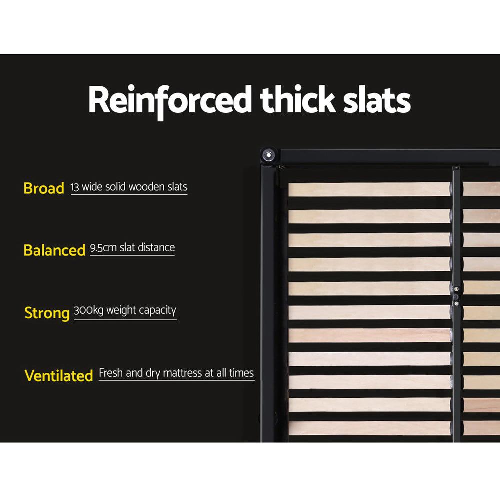 Neo Bed Frame Fabric - Charcoal Double Artiss