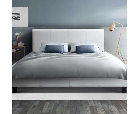 PU Leather Bed Frame Headboard - White Artiss